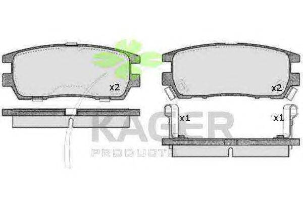 Комплект тормозных колодок, дисковый тормоз KAGER 35-0620