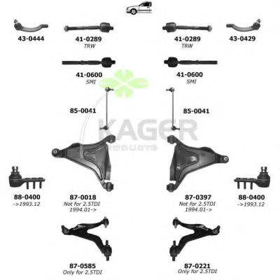 Подвеска колеса KAGER 800166