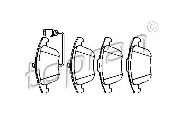 Комплект тормозных колодок, дисковый тормоз TOPRAN 113176
