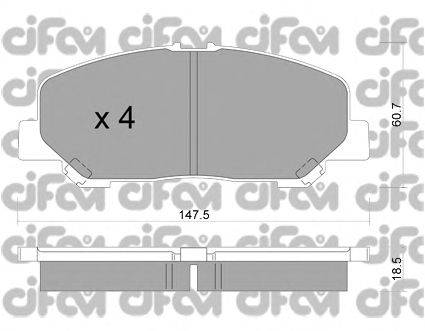 Комплект тормозных колодок, дисковый тормоз CIFAM 822-905-0