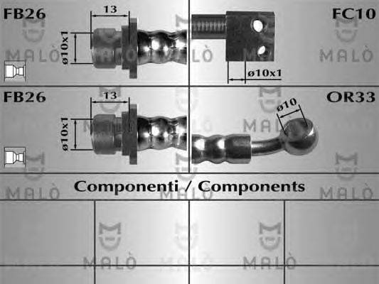 Тормозной шланг MALÒ 80974