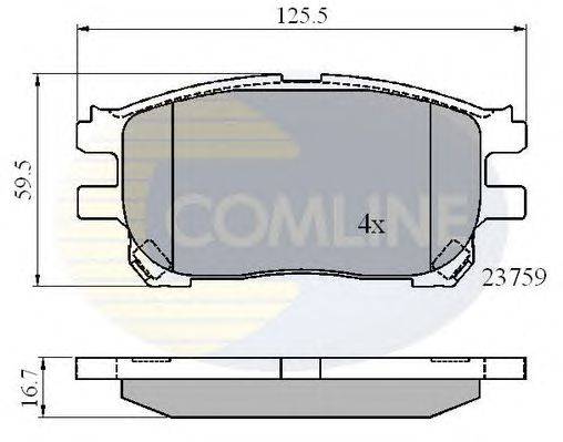 Комплект тормозных колодок, дисковый тормоз COMLINE CBP01139