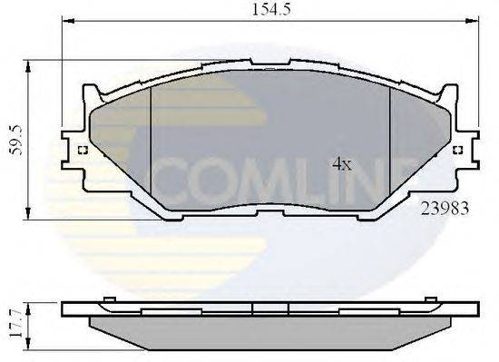 Комплект тормозных колодок, дисковый тормоз COMLINE CBP01632