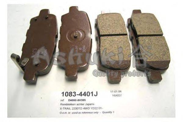 Комплект тормозных колодок, дисковый тормоз ASHUKI 1083-4401J