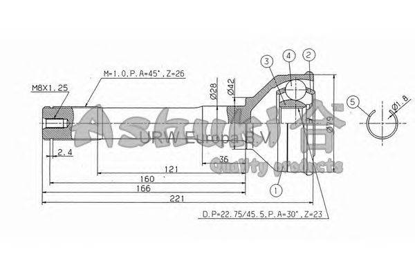 Шарнир, приводной вал ASHUKI DA-410