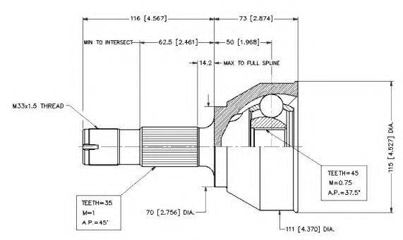 Шарнирный комплект, приводной вал VEMA 18548