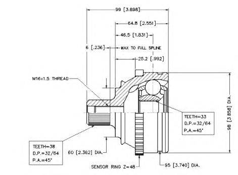Шарнирный комплект, приводной вал VEMA 18613