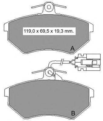 Комплект тормозных колодок, дисковый тормоз VEMA 21366
