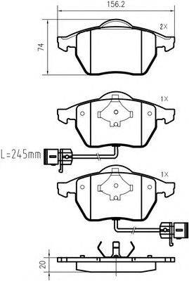 Комплект тормозных колодок, дисковый тормоз FORD 1205695