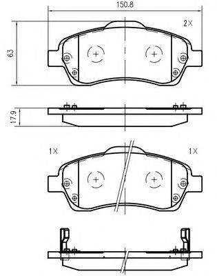 Комплект тормозных колодок, дисковый тормоз VEMA K420900