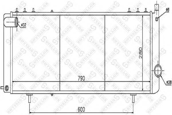 Радиатор, охлаждение двигателя STELLOX 1025623SX