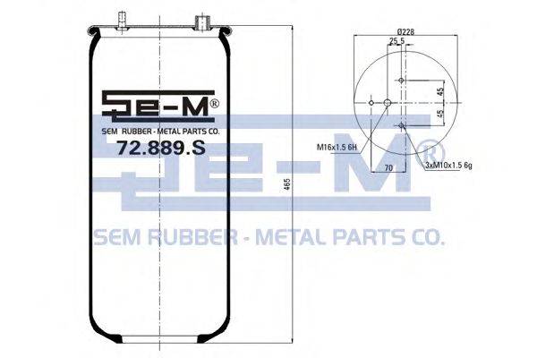 Кожух пневматической рессоры SEM LASTIK 72.889.S