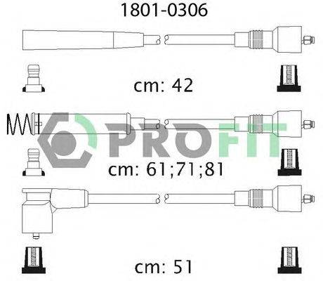 Комплект проводов зажигания PROFIT 1801-0306