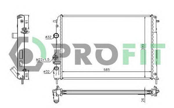 Радиатор, охлаждение двигателя PROFIT PR 6040A1