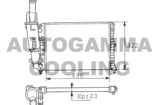 Радиатор, охлаждение двигателя AUTOGAMMA 100458