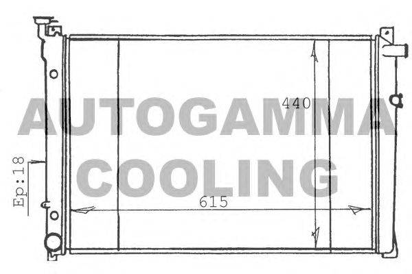 Радиатор, охлаждение двигателя AUTOGAMMA 100614