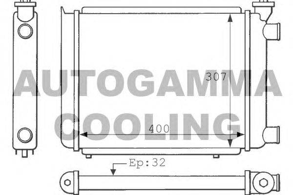 Радиатор, охлаждение двигателя AUTOGAMMA 100840