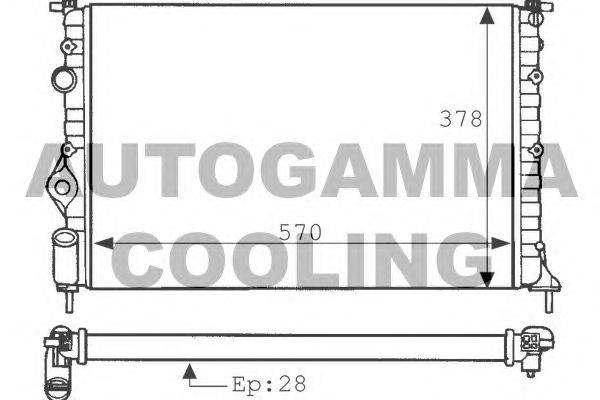 Радиатор, охлаждение двигателя AUTOGAMMA 100904