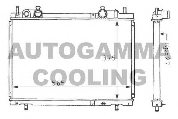 Радиатор, охлаждение двигателя AUTOGAMMA 101165
