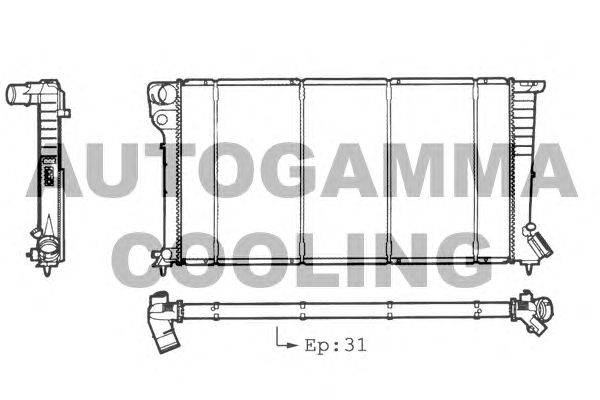 Радиатор, охлаждение двигателя AUTOGAMMA 101305