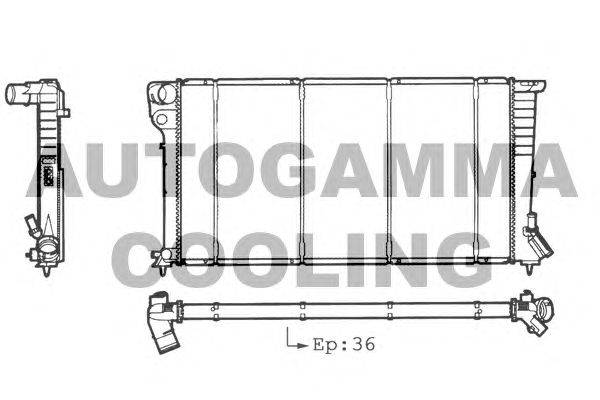 Радиатор, охлаждение двигателя AUTOGAMMA 101515
