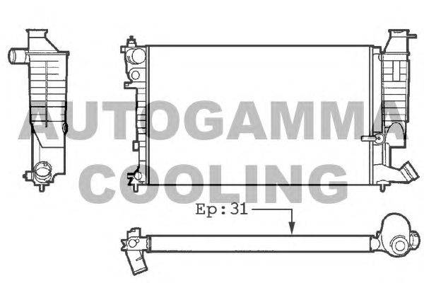 Радиатор, охлаждение двигателя AUTOGAMMA 102879