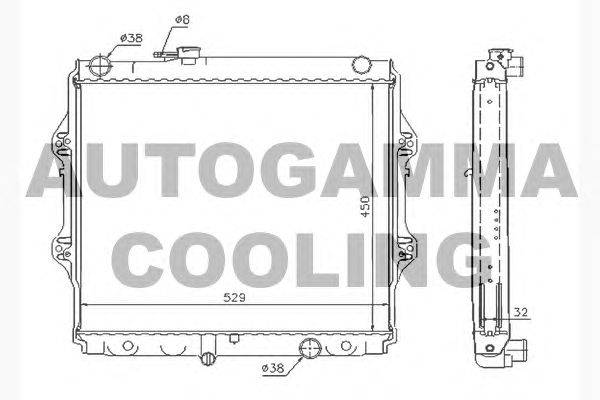 Радиатор, охлаждение двигателя AUTOGAMMA 104731