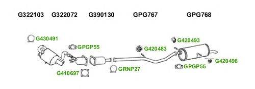 Система выпуска ОГ GT Exhaust 6747