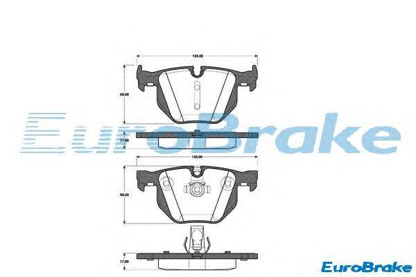 Комплект тормозных колодок, дисковый тормоз EUROBRAKE 5501221526