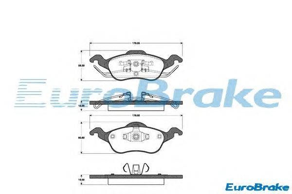 Комплект тормозных колодок, дисковый тормоз EUROBRAKE 5501222551