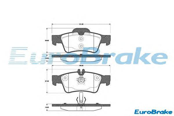 Комплект тормозных колодок, дисковый тормоз EUROBRAKE 5501223353