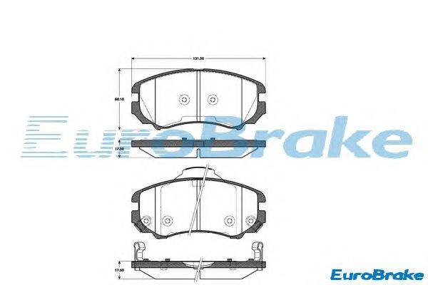 Комплект тормозных колодок, дисковый тормоз EUROBRAKE 5501223425