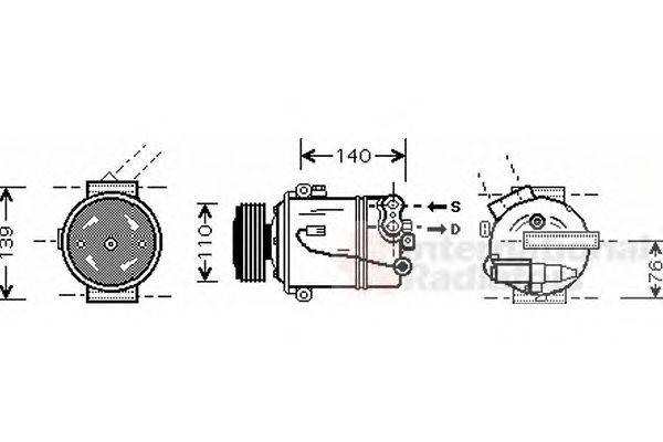 Компрессор, кондиционер VAN WEZEL 3700K410