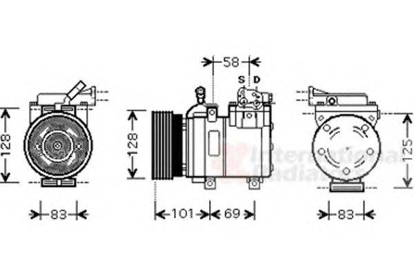 Компрессор, кондиционер VAN WEZEL 8200K159