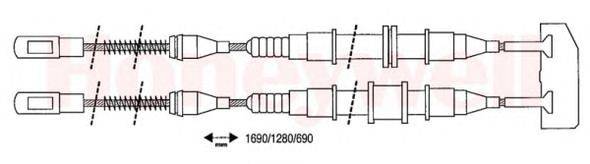 Трос, стояночная тормозная система BENDIX 432678B