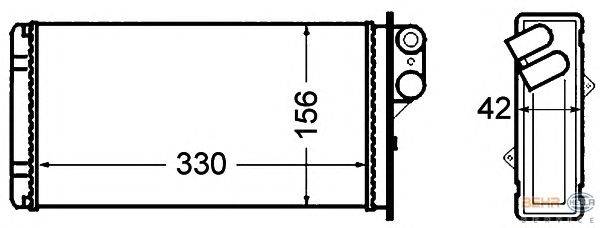 Теплообменник, отопление салона HELLA 8FH 351 308-521