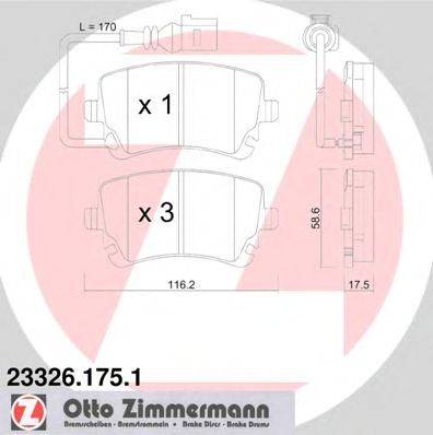 ZIMMERMANN (НОМЕР: 23326.175.1) Комплект тормозных колодок, дисковый тормоз
