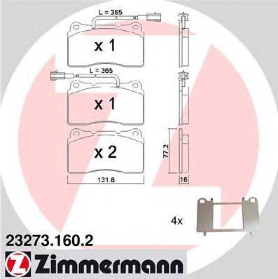 Комплект тормозных колодок, дисковый тормоз ZIMMERMANN 23273.160.2
