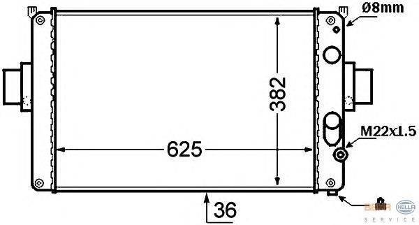 Радиатор, охлаждение двигателя HELLA 8MK 376 724-501