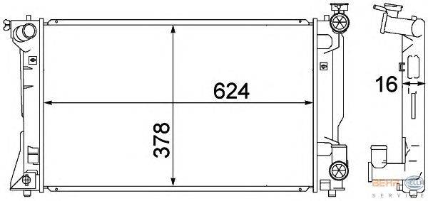 Радиатор, охлаждение двигателя HELLA 8MK376773681