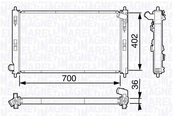 Радиатор, охлаждение двигателя MAGNETI MARELLI 350213134900