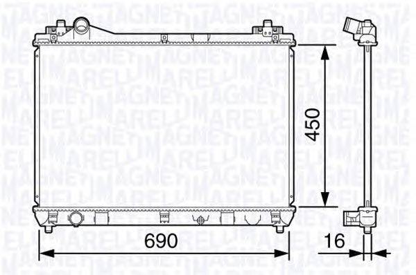 Радиатор, охлаждение двигателя MAGNETI MARELLI 350213136300