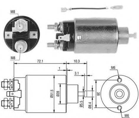 Тяговое реле, стартер MAGNETI MARELLI 940113050398