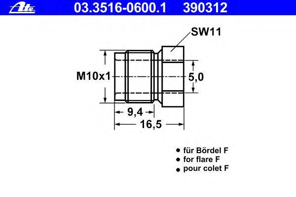 Накидный болт ATE 390312
