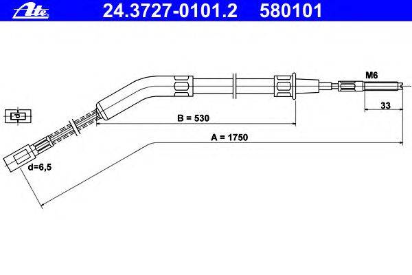 Трос, стояночная тормозная система ATE 24.3727-0101.2