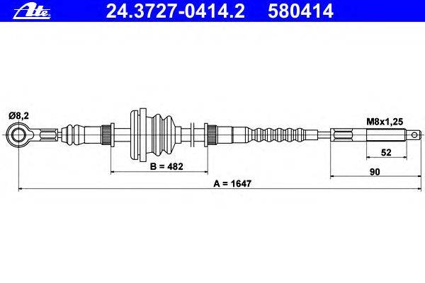 Трос, стояночная тормозная система ATE 24.3727-0414.2