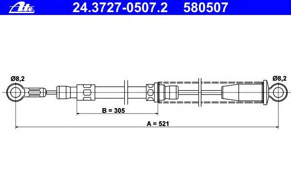 Трос, стояночная тормозная система ATE 24372705072