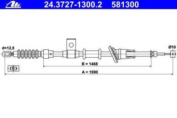 Трос, стояночная тормозная система ATE 581300
