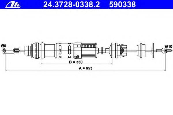 Трос, управление сцеплением ATE 24.3728-0338.2