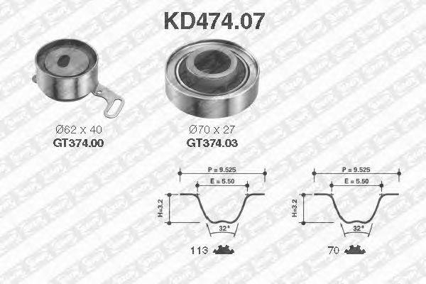 Комплект ремня ГРМ SNR KD474.07